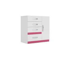 Kit Roupeiro S/Espelho C/Cômoda Branco/rosa/azul/lilas Flex - 2