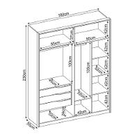Guarda Roupa Casal 4 Portas Atore Amendola Grafito - 7
