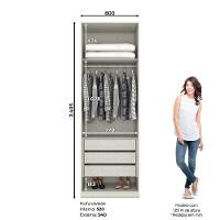 Guarda Roupa Modulado 2 Portas 3 Gavetas - 11
