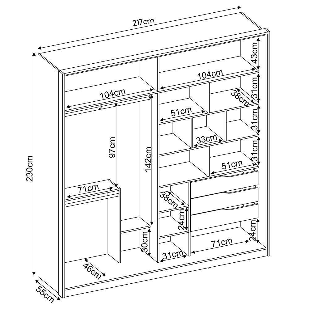 Guarda Roupa Casal Belga Flex 2 Pt 3 Gv Demartêz/grafito - 3