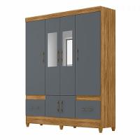 Guarda Roupa Casal Ms912 6 Portas Com Espelho Freijo Cinza Moval Freijo cinza - 1