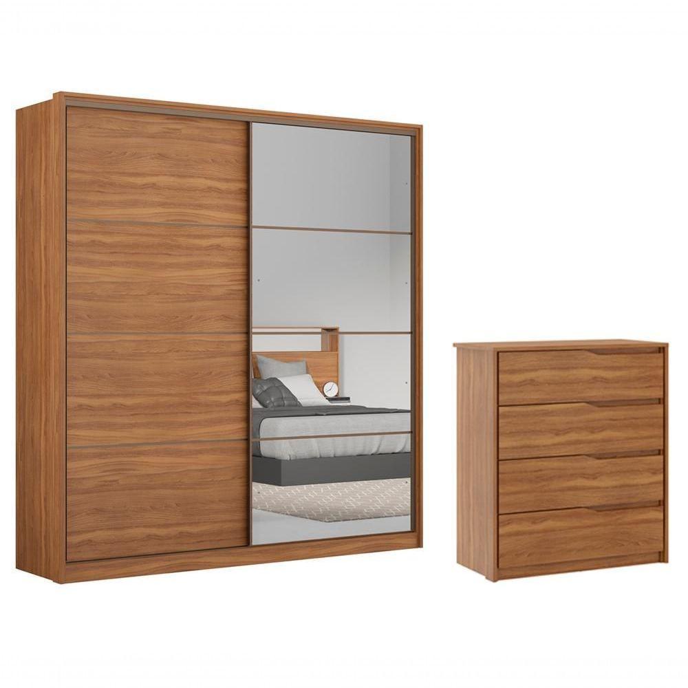 Conjunto Guarda Roupa Belga Com Espelho E Comoda Atria Amend - 1