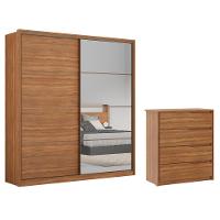 Conjunto Guarda Roupa Belga Com Espelho E Comoda Atria Amend - 1