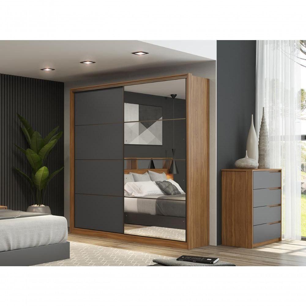 Conjunto Guarda Roupa Belga Com Espelho E Comoda Atria Amend - 2