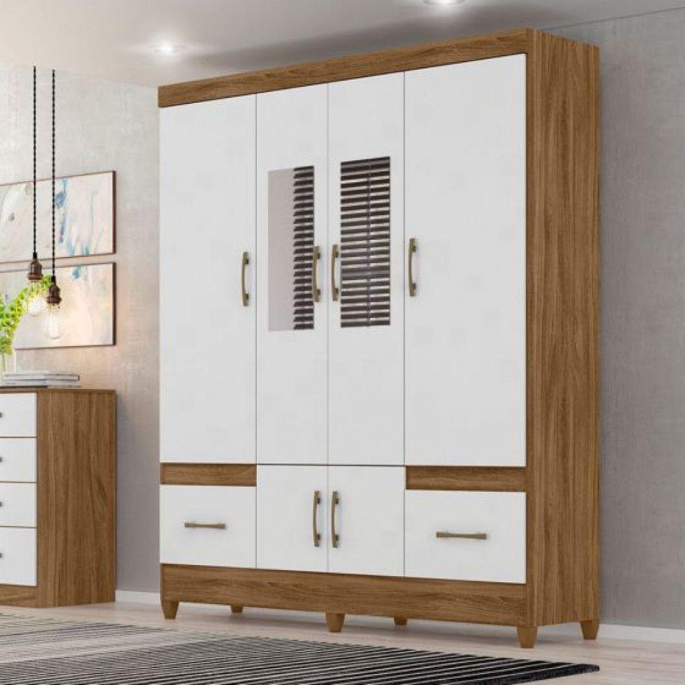 Guarda Roupa Casal 6 Portas 2 Gavetas C/Espelho Ms912 - 4