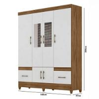 Guarda Roupa Casal 6 Portas 2 Gavetas C/Espelho Ms912 - 3
