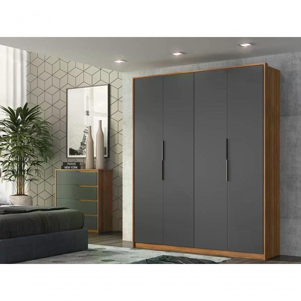 Conjunto Guarda Roupa Atore E Comoda Atria Amendola Grafito - 4