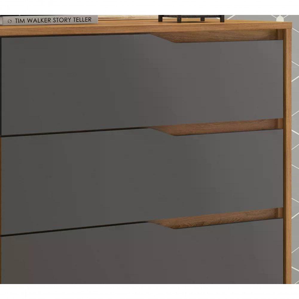 Conjunto Guarda Roupa Atore E Comoda Atria Amendola Grafito - 8