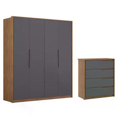 Conjunto Guarda Roupa Atore E Comoda Atria Amendola Grafito