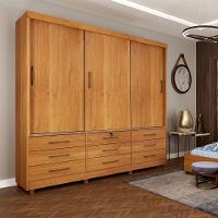 Guarda Roupa Chicago 3 Portas 9 Gavetas Com Pés cinamomo - 5