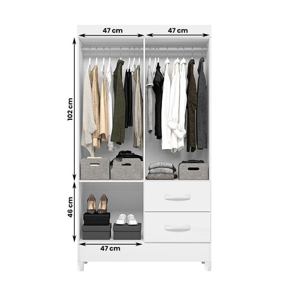Guarda Roupa Mobi 4 Portas 2 Gavetas Branco Fosco rosa Branco Fosco rosa - 3