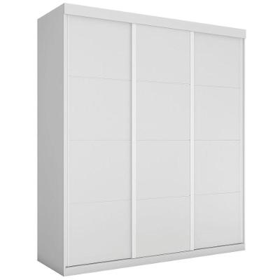 Guarda Roupa Casal Veneza 3 Portas Correr 3 Gavetas Branco MDP Framar Móveis