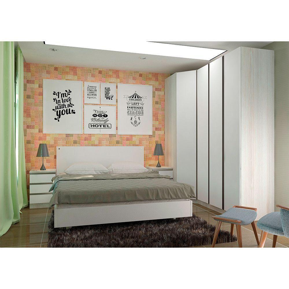 Quarto De Com Guarda Roupa Cabeceira E Mesa De Cabeceira - 1