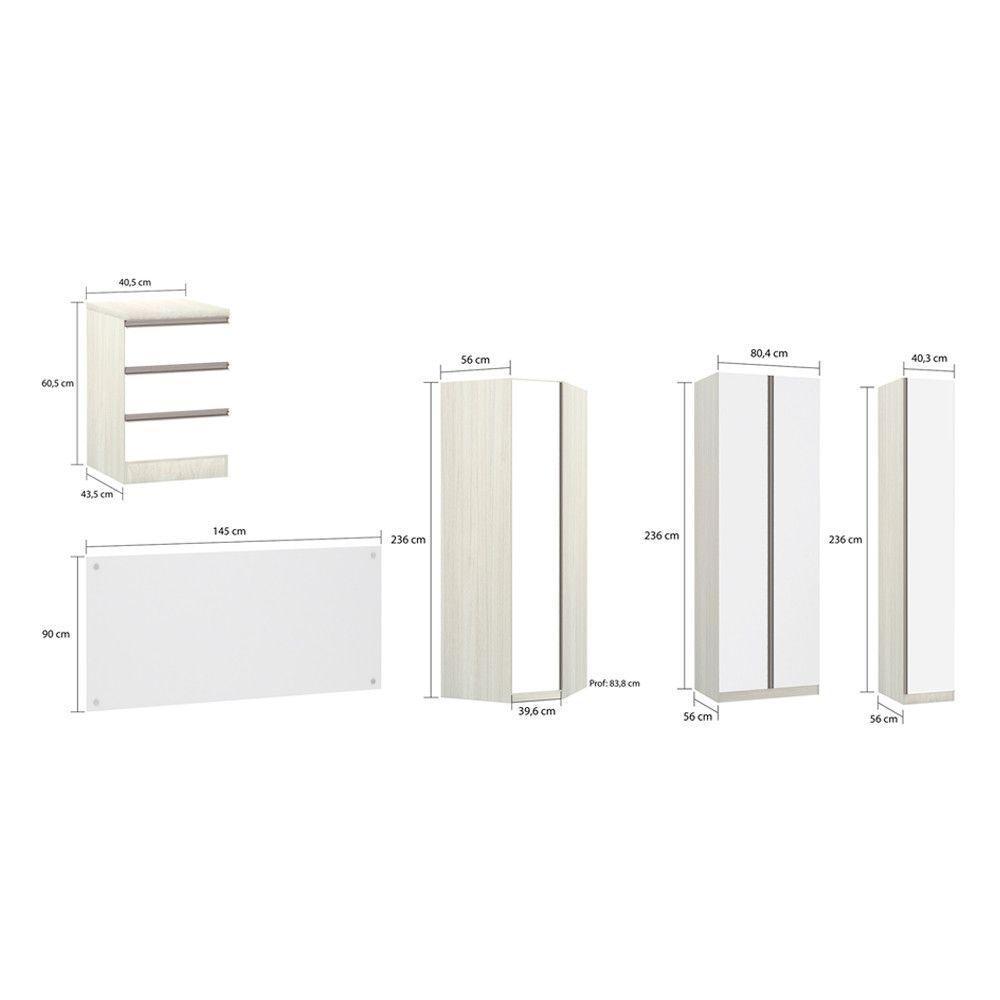 Quarto De Com Guarda Roupa Cabeceira E Mesa De Cabeceira - 5