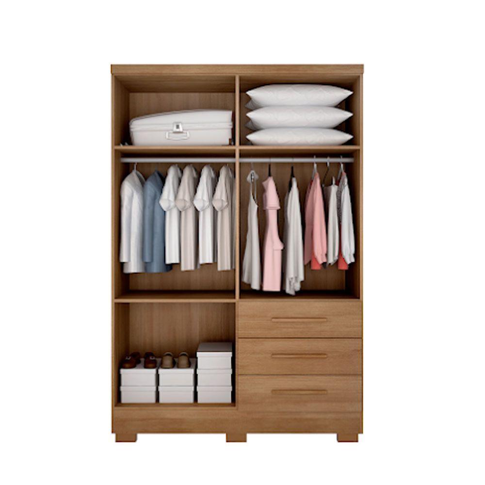 Guarda Roupa Agata 4 Portas 3 Gavetas Com 6 Pés Cumaru - 3
