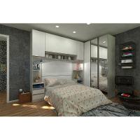 Guarda Roupa Canto 8 Portas E 4 Gavetas Com Espelho Crema - 1