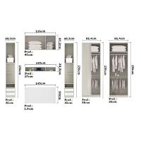Guarda Roupa Canto 8 Portas E 4 Gavetas Com Espelho Crema - 6
