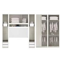 Guarda Roupa Canto 8 Portas E 4 Gavetas Com Espelho Crema - 7