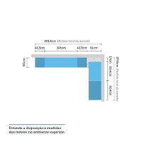 Guarda Roupa Canto 8 Portas E 4 Gavetas Com Espelho Crema - 10