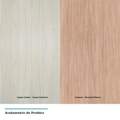 Guarda Roupa Canto Casal Vidro Reflecta Legno Crema-Cumaru MDP 15mm Kit