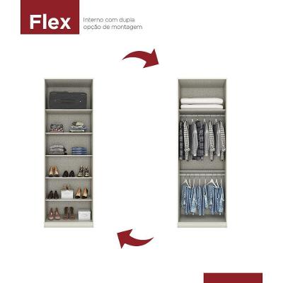 Guarda Roupa Modulado Predileto 2 Portas Bater Areia HP MDF com Espelho Henn