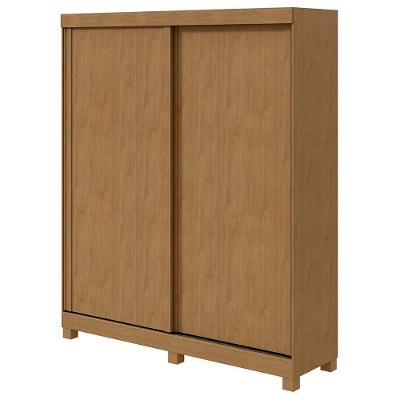 Guarda Roupa Solteiro Zeine 2 Portas de Correr 2 Gavetas Imbuia Móveis Lopas
