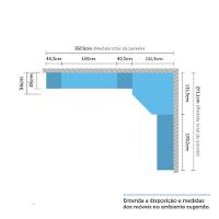 Guarda Roupa Canto 9 Portas E 10 Gavetas Crema Com Kashmir - 10