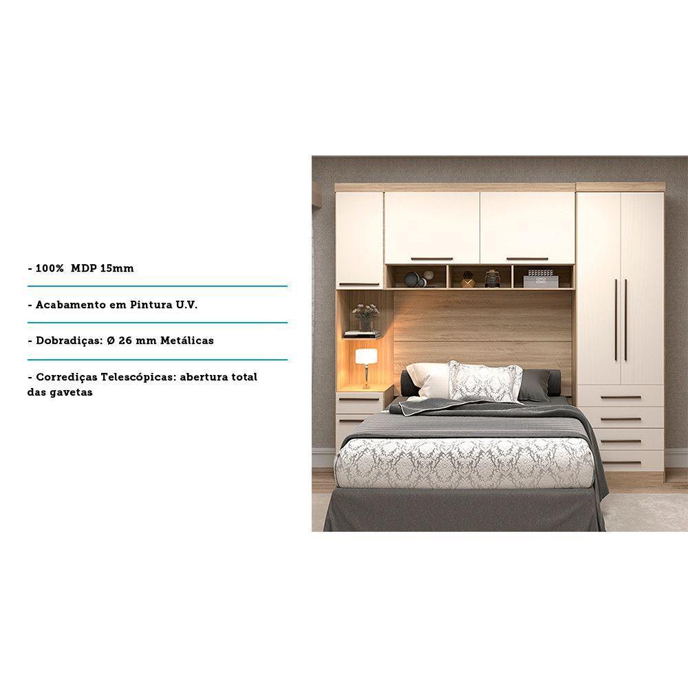 Guarda Roupa 6 Portas E 5 Gavetas Avelã Rústico Com Areia - 3