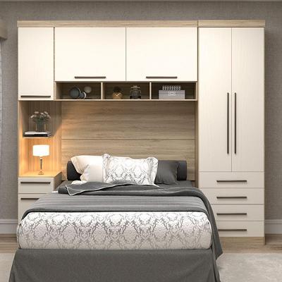 Guarda Roupa Casal Master 6 Portas Bater 4 Gavetas Avelã Rústico-Areia Luciane Móveis