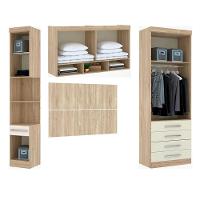 Guarda Roupa 6 Portas E 5 Gavetas Avelã Rústico Com Areia - 6