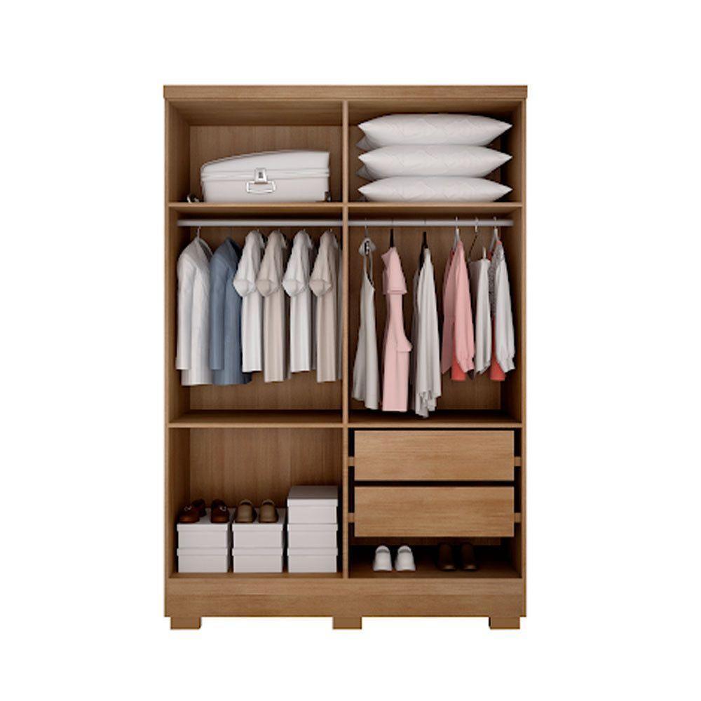 Guarda Roupa Quartzo 4 Portas 2 Gavetas Com 6 Pés Cumaru/fendi - 3
