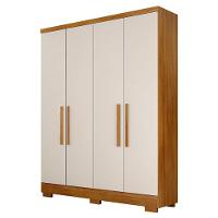 Guarda Roupa Quartzo 4 Portas 2 Gavetas Com 6 Pés Cumaru/fendi - 4