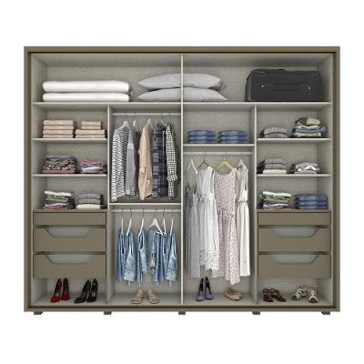 Guarda Roupa Casal Cavic Duna 2 Portas Deslizantes 6 Gavetas Off White Henn