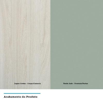 Guarda Roupa Casal De Canto Prime Legno 11 Portas Bater 11 Gavetas Legno Crema-Verde Jade
