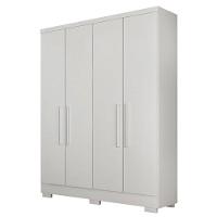 Guarda Roupa Quartzo 4 Portas 2 Gavetas Com 6 Pés Branco - 2