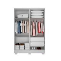 Guarda Roupa Quartzo 4 Portas 2 Gavetas Com 6 Pés Branco - 3