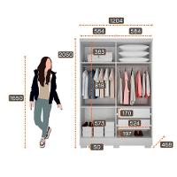 Guarda Roupa Quartzo 4 Portas 2 Gavetas Com 6 Pés Branco - 4