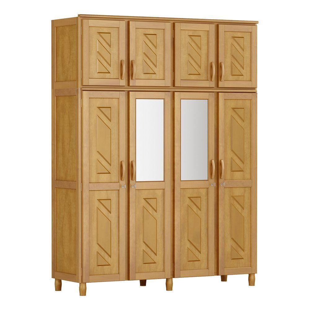 Conj De Quarto Guarda-roupa 8 Portas C/ Cômoda Mel - 4