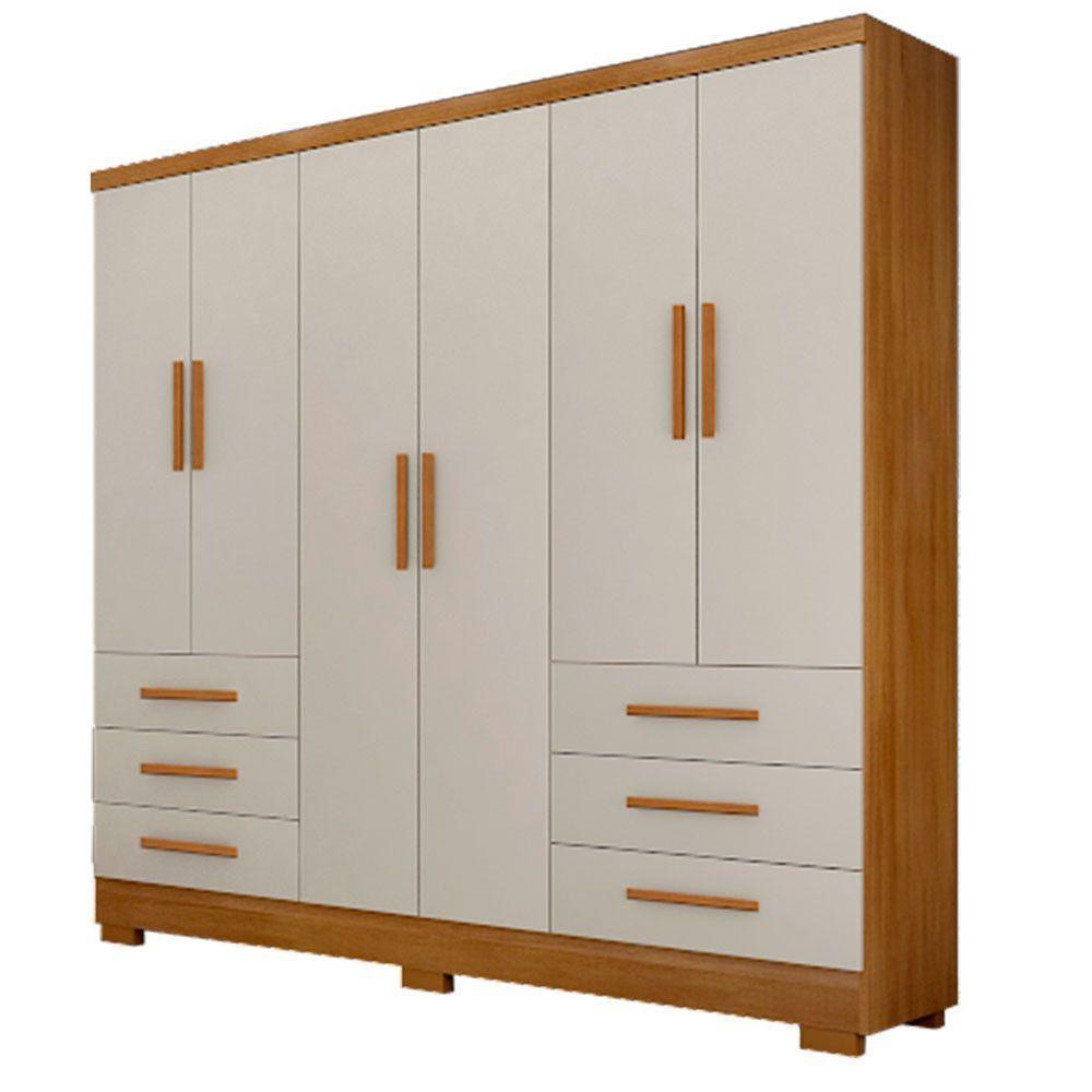 Guarda Roupa Agata 6 Portas 6 Gavetas Com 6 Pés Cumaru/fendi - 4