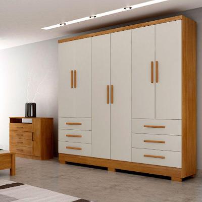 Guarda Roupa Casal Agata 6 Portas de Bater 6 Gavetas Cumaru-Fendi MDP