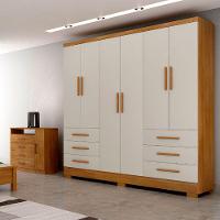 Guarda Roupa Agata 6 Portas 6 Gavetas Com 6 Pés Cumaru/fendi - 1