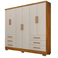 Guarda Roupa Agata 6 Portas 6 Gavetas Com 6 Pés Cumaru/fendi - 4