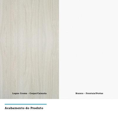 Guarda Roupa Canto Prime Plus Luciane 3 Portas Crema-Branco MDP Mat Kit