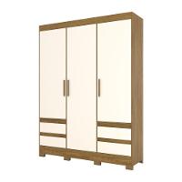 Guarda Roupa 03 Portas 04 Gavetas Lema Briz Nature Off White - 2