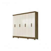 Guarda Roupa Casal 8 Portas Diplomata Baunilha Castanho - 1
