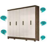 Guarda Roupa Casal 8 Portas Diplomata Baunilha Castanho - 3