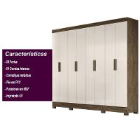 Guarda Roupa Casal 8 Portas Diplomata Baunilha Castanho