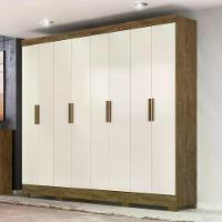 Guarda Roupa Casal 8 Portas Diplomata Baunilha Castanho - 9