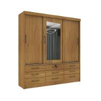Guarda Roupa 3 Portas 9 Gavetas Com Espelho cinamomo - 1