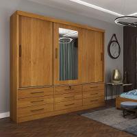 Guarda Roupa 3 Portas 9 Gavetas Com Espelho cinamomo - 5